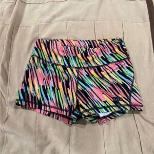 Fleo Women's Neon Brushstroke Athletic Shorts